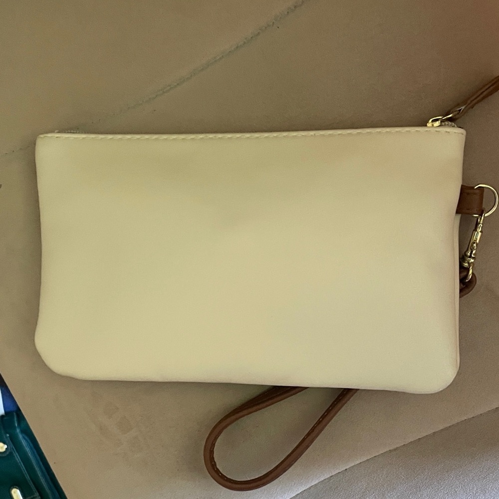 Stone & Co. Cream and Brown Wristlet Clutch - Picture 3 of 5